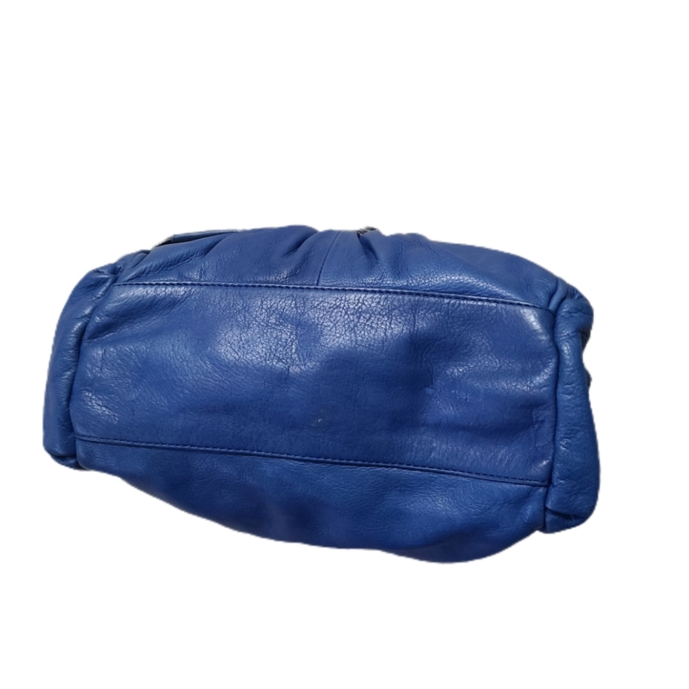B. MAKOWSKY BLUE LEATHER HOBO BAG - Picture 6 of 12